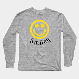 Smiley Text Tshirt Long Sleeve T-Shirt